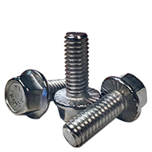 3/8"-16x2 3/4",(FT) INCH STAINLESS 18-8 HEX HEAD SERRATED FLANGE SCREW WITH WAX, Qty 100