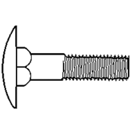 1/4"-20 x 1 1/4" Step Bolts, Zinc Cr+3, Grade A, Fully Threaded, A307, Qty 100