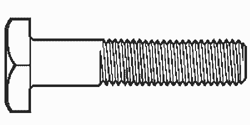 1/4"-20 x 1" Square Head Bolt, Grade A, Fully Threaded, Plain, A307, Qty 100