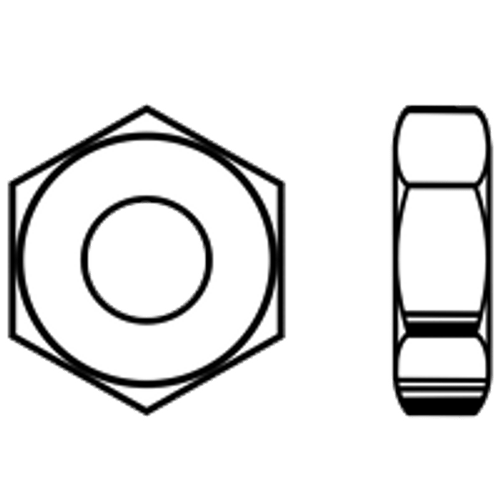 1/2"-13 Heavy Hex Jam Nuts, Thin, Zinc, Grade A A563, Qty 50