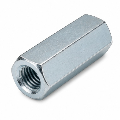 #10-24 x W 5/16" x L 3/4" Regular Hex Coupling Nuts, Zinc Cr+3, Grade A, A563, Qty 100