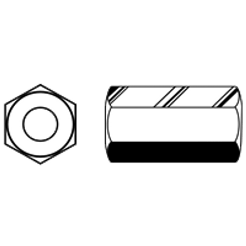 1"-8xW1 3/8"xL2 3/4"  HEX COUPLING NUTS, A563-A, H.D.G. , Qty 10