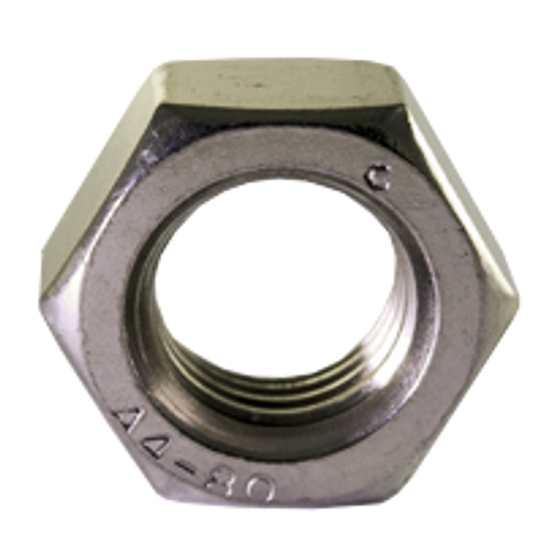 M20-2.50 Hex Nuts, Stainless Steel A4-80, Coarse, DIN 934, Qty 50