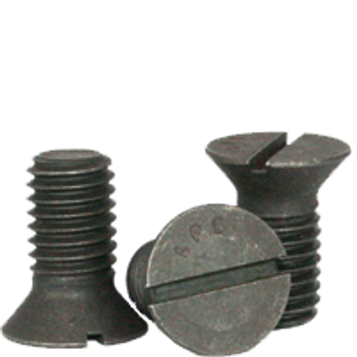 1/2"-13 x 5" Machine Screws, Slotted Flat Head Countersunk Cap Screws, Plain, Grade 2, Coarse, Qty 25