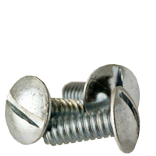 1/4"-20 x 1/2" Machine Screws, Truss Head Slotted, Zinc Cr+3, Fully Threaded, Qty 100