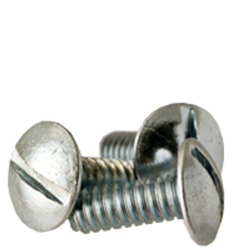 1/4"-20 x 6" Machine Screws, Truss Head Slotted, Zinc Cr+3, Fully Threaded, Qty 100