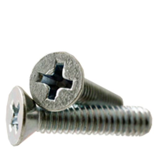 5/16"-18 x 4" Machine Screws, Phillips Flat Head, Zinc Cr+3, Fully Threaded, Qty 100