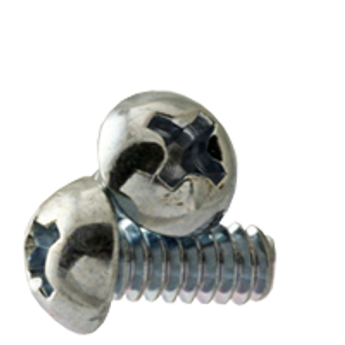 #10-24 x 3/4" Machine Screws, Phillips Round Head, Zinc Cr+3, Fully Threaded, Qty 100