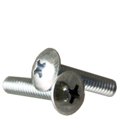 #10-32 x 5/8" Machine Screws, Phillips Truss Head, Zinc Cr+3, Fully Threaded, Qty 50