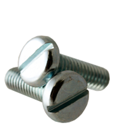 #10-24 x 7/8" Machine Screws, Slotted Pan Head, Zinc Cr+3, Fully Threaded, Qty 100