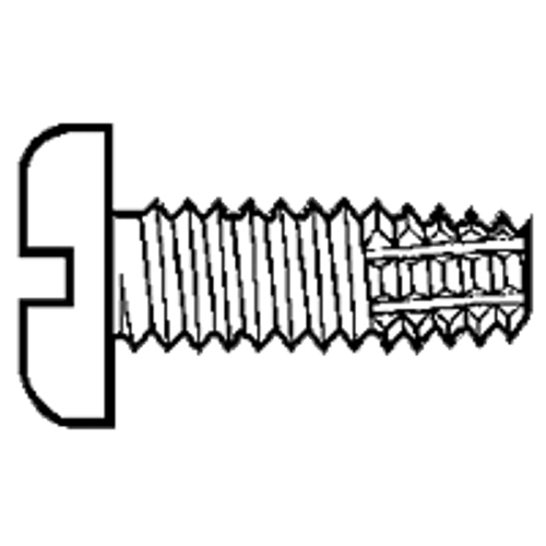 1/4"-20 x 1" Slotted Pan Head Thread Cutting Screws, Type F, Zinc Cr+3, Qty 100