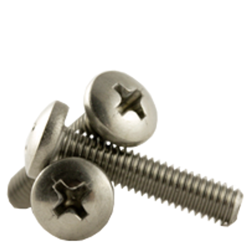 M3-0.50 x 40 mm Metric Machine Screws, Phillips Pan Head, 304 Stainless Steel, Fully Threaded, Qty 1000