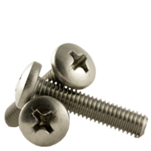 M4-0.70 x 40 mm Metric Machine Screws, Phillips Pan Head, 304 Stainless Steel, Fully Threaded, Qty 500
