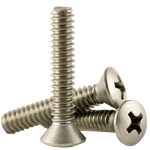 #4-40 x 3/8" Machine Screws, Phillips Oval Head, 18-8 Stainless Steel, Coarse, Fully Threaded, Qty 1000