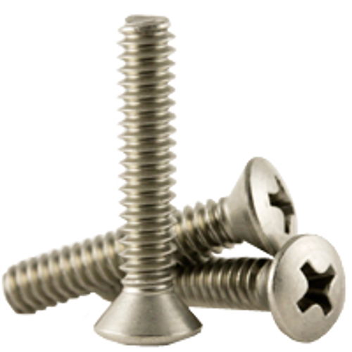 #10-32 x 2" Machine Screws, Phillips Oval Head, 18-8 Stainless Steel, Fine, Fully Threaded, Qty 500