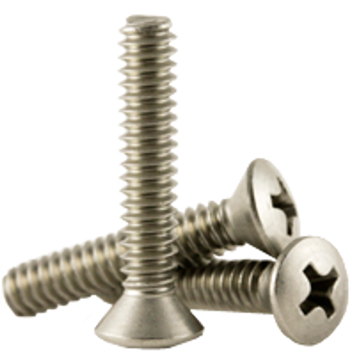 1/4"-20 x 3/4" Machine Screws, Phillips Oval Head, 18-8 Stainless Steel, Coarse, Fully Threaded, Qty 500