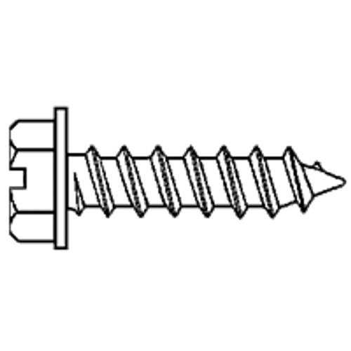 #8-15 x 1/2" Self-Tapping Screws, Slotted Indent Hex Washer Head, 304 Stainless Steel, Type A, Fully Threaded, Qty 1000