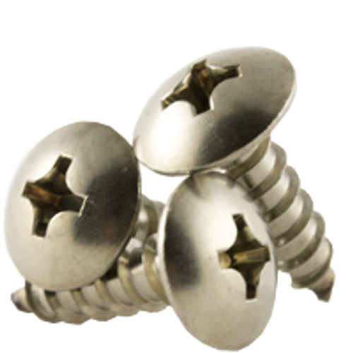 #6 x 3/8" Self-Tapping Screws, Phillips Truss Head, Type A, 18-8 Stainless Steel, Fully Threaded, Qty 1000