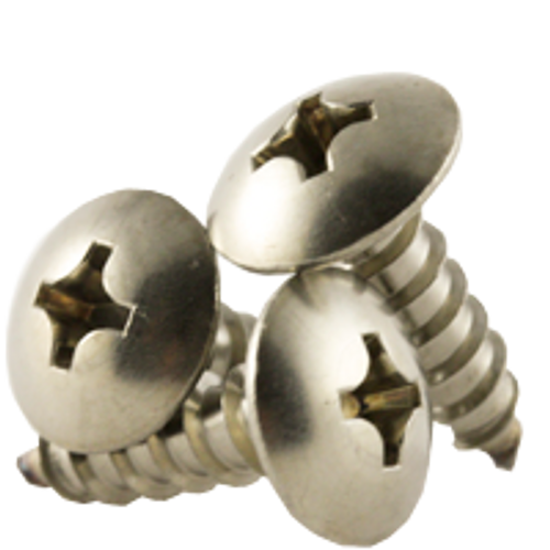 #6 x 1 1/4" Self-Tapping Screws,  Phillips Truss Head, Type A, 18-8 Stainless Steel, Fully Threaded, Qty 1000