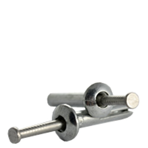 1/4" x 1" Hammer Drive Anchor Zinc Alloy, Mushroom Head w/ 304 Stainless Steel Nails, Qty 100