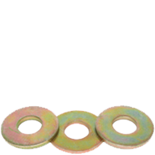 3/4" USS Flat Washers, Zinc-Yellow, Thru-Hardened, Qty 50