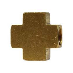 MID-AMERICA FITTINGS 102-4 Pipe Cross, 1/4 in FIP x 1/4 in FIP x 1/4 in FIP x 1/4 in FIP, Brass