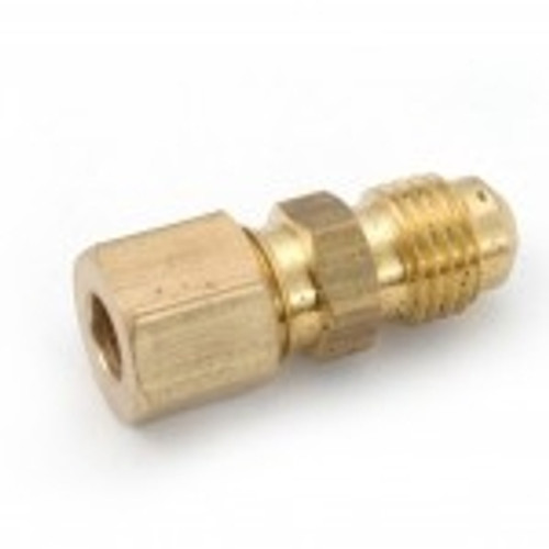 Midland Metal 18503 Adapter, 1/4 in Compression x 1/4 in Male Flared, Brass