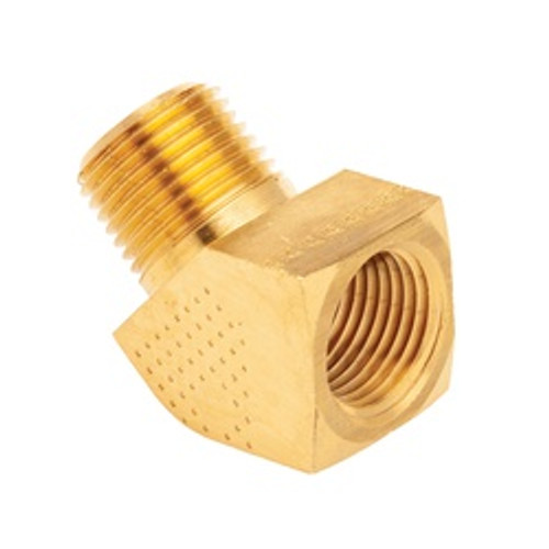 Mid-America Fittings 23350X6X4 45 deg Street Elbow, 3/8 in FPT x 1/4 in MPT, Brass