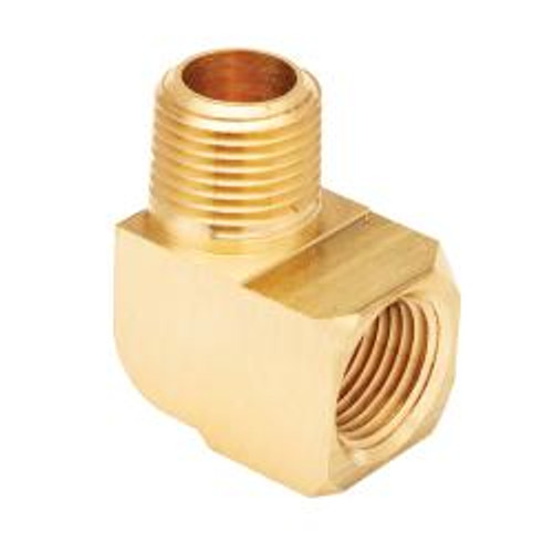Mid-America Fittings 23408X4 45 deg Reducing Street Elbow, 1/2 in FPT x 1/4 in MPT, Brass