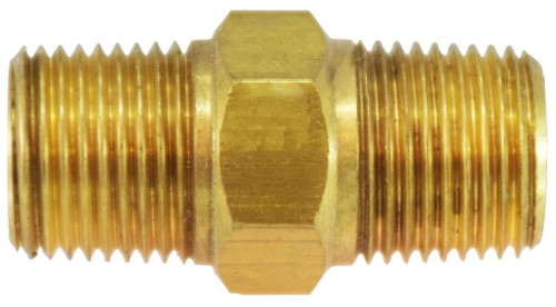 Midland Metal 1/8 BSPT X 1/8 MIP HEX NIPPLE - 28815