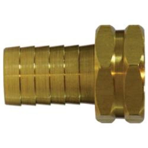 Midland Metal 209GHS-6EH Female Swivel Only, Garden Hose, 3/8 x 3/4 Hose Barb To Fgh, Swvl Hex, Brass Fittings