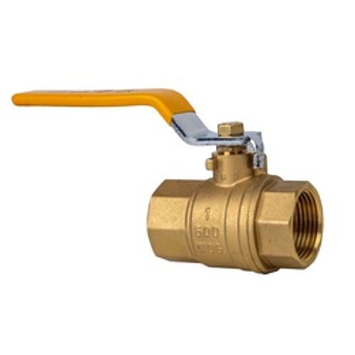 Midland Metal 940225 Ball Valve, 1 in Nominal, FPT, 600 psi WOG Pressure, Brass Body