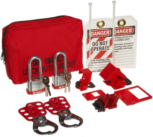 BRADY Portable Lockout Kit,Red,Electrical,8 105966