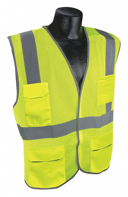 CONDOR High Visibility Vest,Yllw/Green,2XL/3XL 53YN35