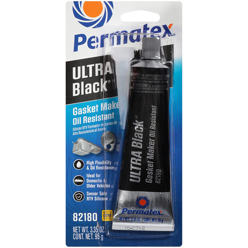 PERMATEX RTV Silicone Sealant,3.35 oz Tube,Black 82180