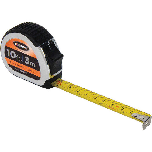 KESON Tape Measure,5/8Inx10 ft/3m,Chrome/Black PG18M10