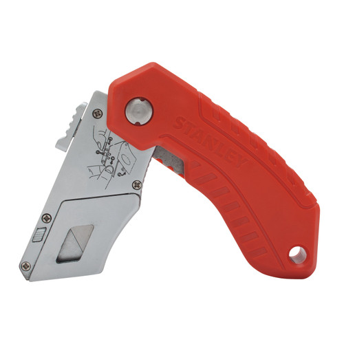 STANLEY Folding Safety Knife,6-1/2 in.,Orange STHT10243 (Discontinued)