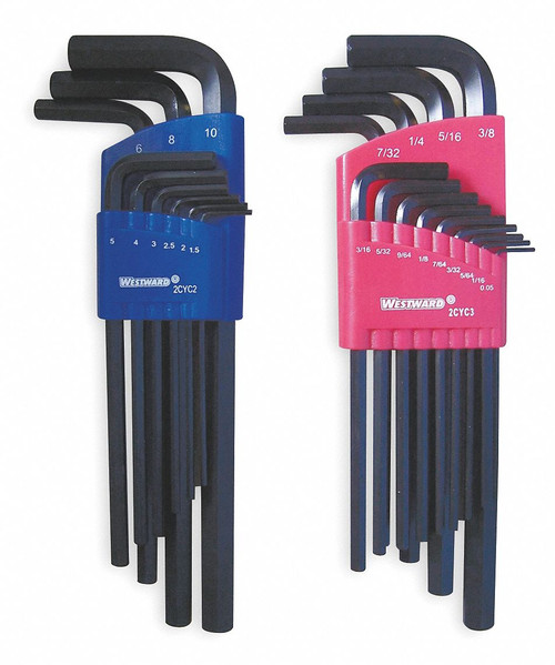 WESTWARD Hex Key Set,22 Pieces 2CYC4