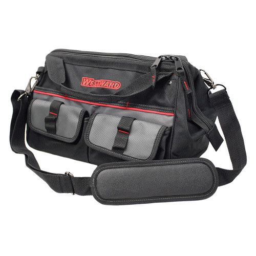 WESTWARD Wide-Mouth Tool Bag,21 Pockets,14x7-1/2" 32PJ36