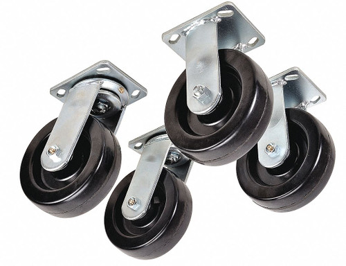 WESTWARD Caster Set,4 x 2 In,Rigid/Swivel,PK4 24Y933