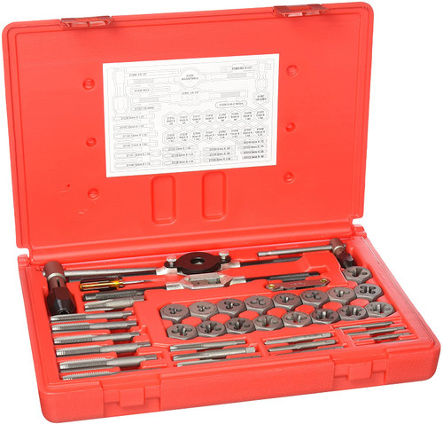 VERMONT AMERICAN Tap and Die Set,40 pc,Carbon Steel 21749