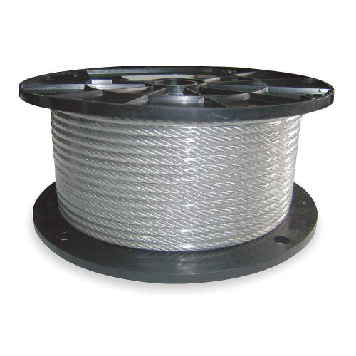 DAYTON Cable,3/16 IN,250Ft,840Lb,7x19,Steel 1DLA9