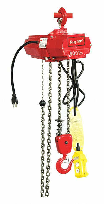 DAYTON Electric Chain Hoist,500 lb.,20 ft. 2GTD3