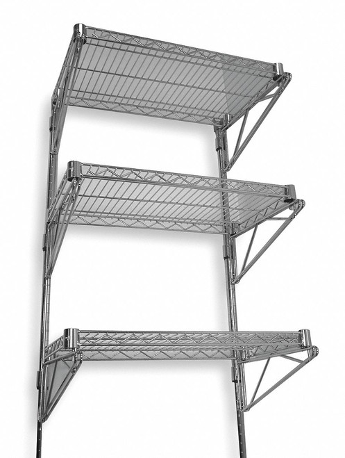 GENERIC Wall Shelving,H 54,W 48,D 18,Chrome 2HGF3