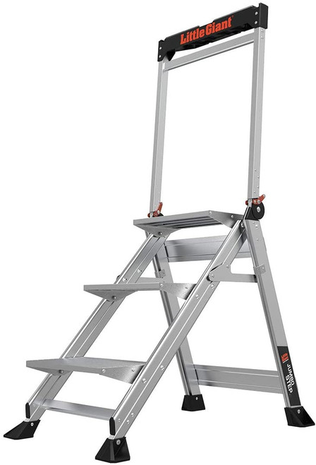 LITTLE GIANT Folding Step,375 lb. Ld Cap.,Aluminum 11903