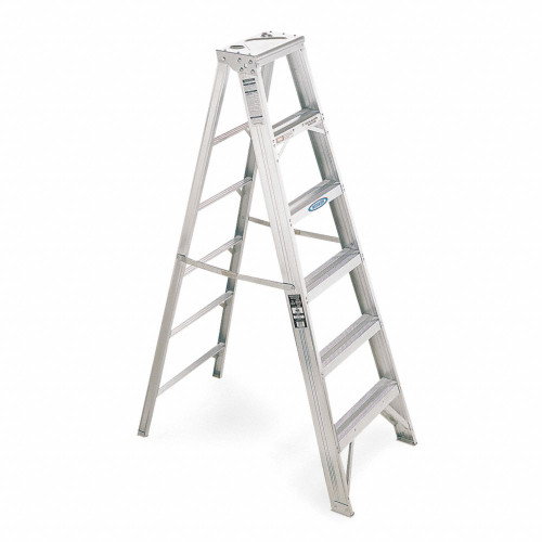 Werner 406 Aluminum Stepladder, Type IAA, 6 ft Height, 24.72 in Width, 375 lb Load Capacity