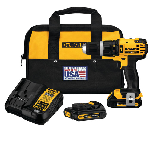 DEWALT Cordless Hammer Drill Kit,8 In.L,3.5 lb. DCD785C2