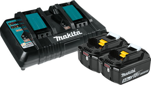 MAKITA Battery and Charger Kit,18V,5.0Ah BL1850B2DC2