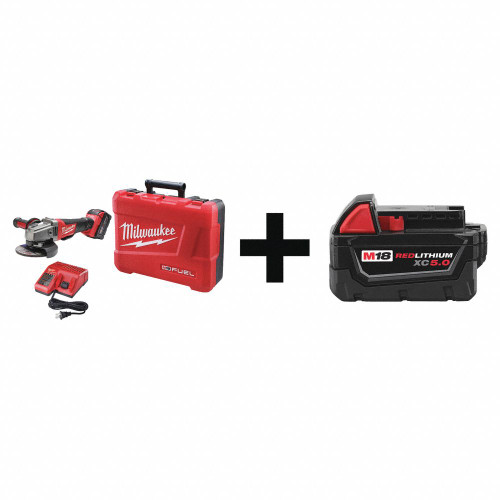 MILWAUKEE Cordless Angle Grinder Kit,18.0 V,5" 2780-21 48-11-1850 MILWAUKEE Cordless Angle Grinder Kit,18.0 V,5" 2780-21 48-11-1850
