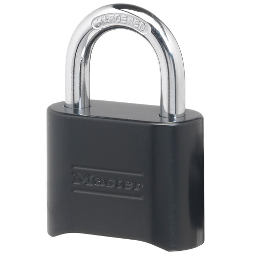 MASTER LOCK Combination Padlock,Bottom,Black/Silver 178D